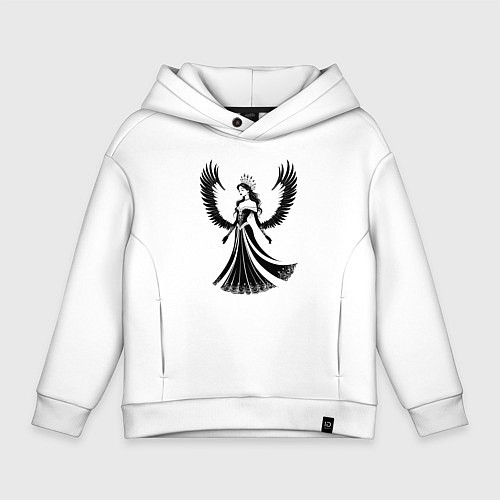 Детское худи оверсайз Тёмная грация / Белый – фото 1