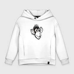 Толстовка оверсайз детская Rock monkey, цвет: белый