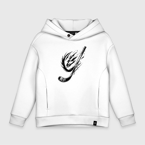 Детское худи оверсайз Динамичная клюшка / Белый – фото 1