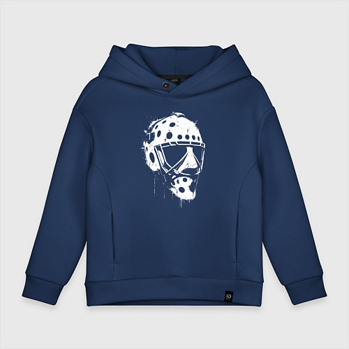 Детское худи оверсайз Белая хоккейная маска / Тёмно-синий – фото 1