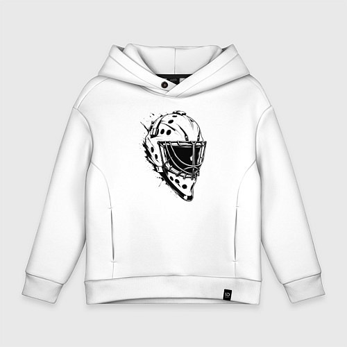 Детское худи оверсайз Черная вратарская маска / Белый – фото 1