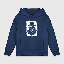 Толстовка оверсайз детская Чумной доктор в шляпе, цвет: тёмно-синий