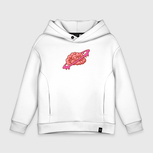 Детское худи оверсайз Saturn brain / Белый – фото 1