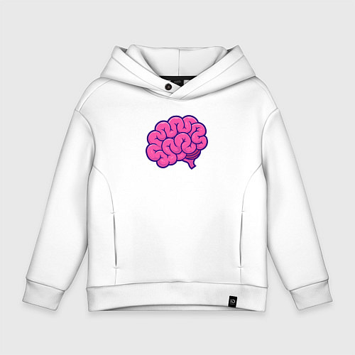 Детское худи оверсайз Pinky brain / Белый – фото 1