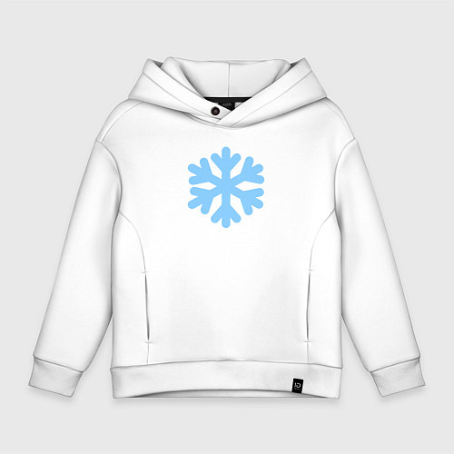 Детское худи оверсайз Снежинка голубая / Белый – фото 1