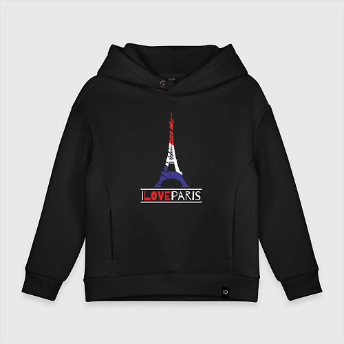 Детское худи оверсайз Love Paris / Черный – фото 1