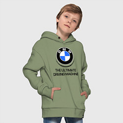 Толстовка оверсайз детская BMW Driving Machine, цвет: авокадо — фото 2