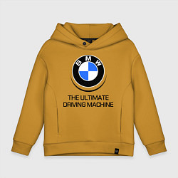 Толстовка оверсайз детская BMW Driving Machine, цвет: горчичный