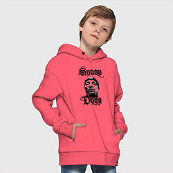 Толстовка оверсайз детская Snoop Dogg Face, цвет: коралловый — фото 2