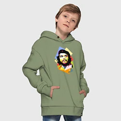 Толстовка оверсайз детская Che Guevara Art, цвет: авокадо — фото 2