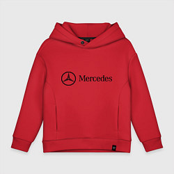 Толстовка оверсайз детская Mercedes Logo, цвет: красный