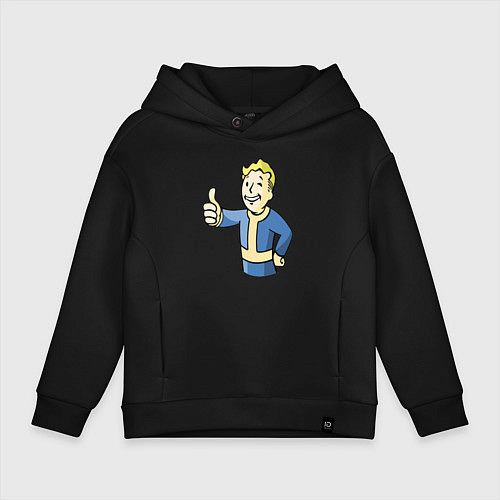 Детское худи оверсайз Fallout vault boy / Черный – фото 1