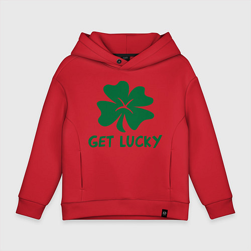 Детское худи оверсайз Get lucky / Красный – фото 1