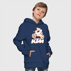 Толстовка оверсайз детская KTM белый, цвет: тёмно-синий — фото 2