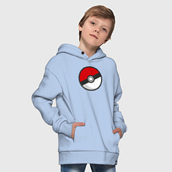 Толстовка оверсайз детская Pokeball, цвет: мягкое небо — фото 2