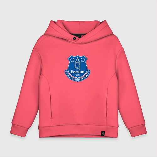 Детское худи оверсайз Эвертон logo - nil satis nisi optimum / Коралловый – фото 1