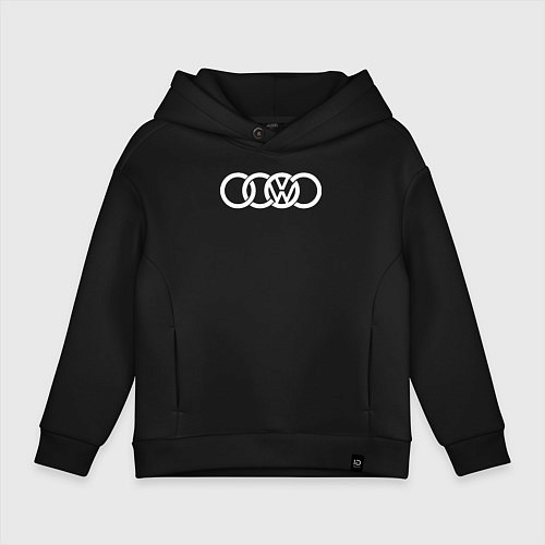Детское худи оверсайз AUDI VW / Черный – фото 1