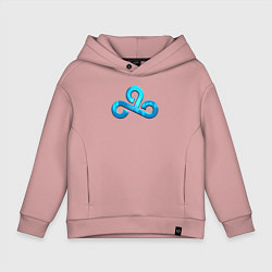 Толстовка оверсайз детская Cloud9 Foil Металлический эффект, цвет: пыльно-розовый