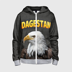 Толстовка на молнии детская Dagestan Eagle, цвет: 3D-меланж