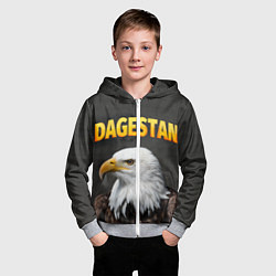 Толстовка на молнии детская Dagestan Eagle, цвет: 3D-меланж — фото 2