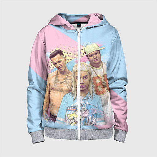 Детская толстовка на молнии Die Antwoord Bang / 3D-Меланж – фото 1