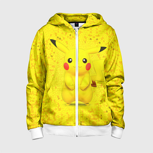 Детская толстовка на молнии Pikachu / 3D-Белый – фото 1