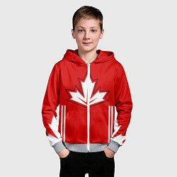 Толстовка на молнии детская Сборная Канады: домашняя форма, цвет: 3D-меланж — фото 2