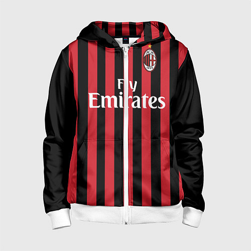 Детская толстовка на молнии Milan FC: Fly Emirates / 3D-Белый – фото 1