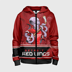 Толстовка на молнии детская Detroit Red Wings, цвет: 3D-черный