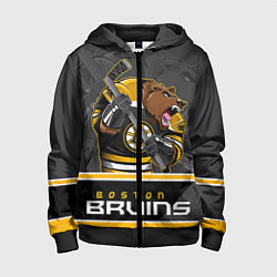 Толстовка на молнии детская Boston Bruins, цвет: 3D-черный