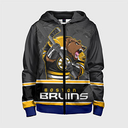 Толстовка на молнии детская Boston Bruins, цвет: 3D-синий