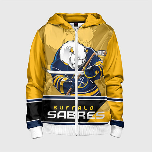 Детская толстовка на молнии Buffalo Sabres / 3D-Белый – фото 1