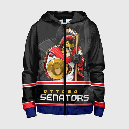 Детская толстовка на молнии Ottawa Senators / 3D-Синий – фото 1