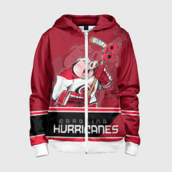 Толстовка на молнии детская Carolina Hurricanes, цвет: 3D-белый