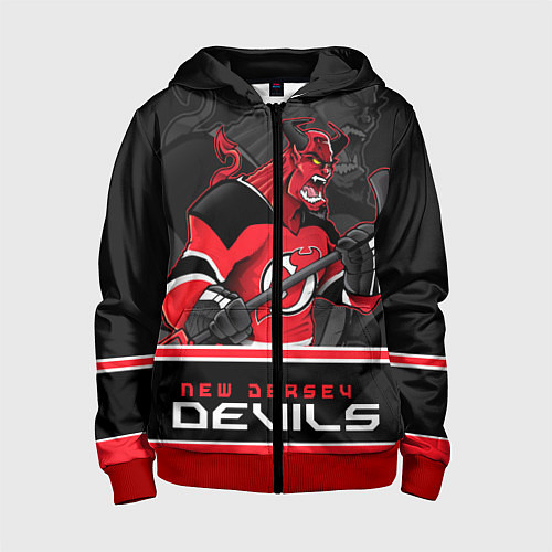 Детская толстовка на молнии New Jersey Devils / 3D-Красный – фото 1