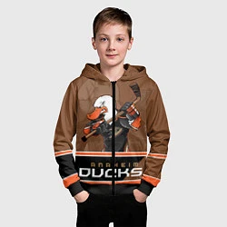 Толстовка на молнии детская Anaheim Ducks, цвет: 3D-черный — фото 2