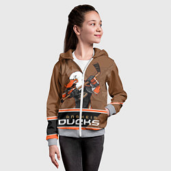 Толстовка на молнии детская Anaheim Ducks, цвет: 3D-меланж — фото 2