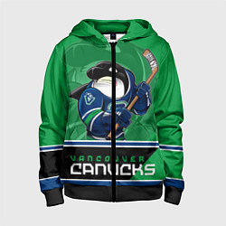 Толстовка на молнии детская Vancouver Canucks, цвет: 3D-черный