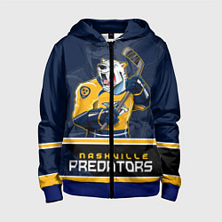 Толстовка на молнии детская Nashville Predators, цвет: 3D-синий