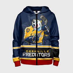 Толстовка на молнии детская Nashville Predators, цвет: 3D-красный