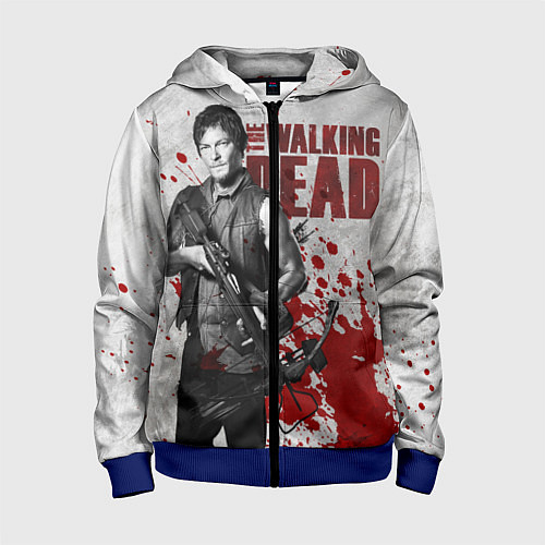 Детская толстовка на молнии Walking Dead: Deryl Dixon / 3D-Синий – фото 1