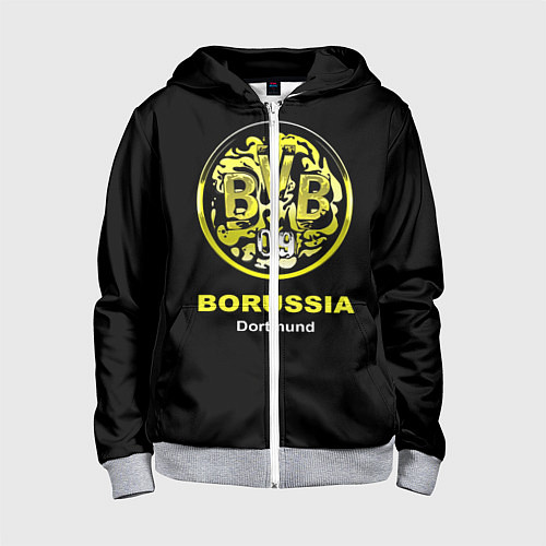 Детская толстовка на молнии Borussia Dortmund / 3D-Меланж – фото 1