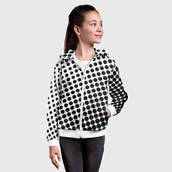 Толстовка на молнии детская Белый в горошек, цвет: 3D-белый — фото 2