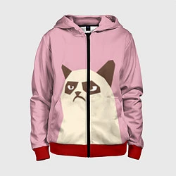 Детская толстовка на молнии Grumpy cat pink