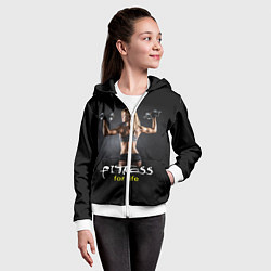 Толстовка на молнии детская Fitness for life, цвет: 3D-белый — фото 2