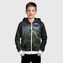 Толстовка на молнии детская Военная разведка, цвет: 3D-белый — фото 2