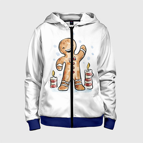 Детская толстовка на молнии Печенюшка / 3D-Синий – фото 1