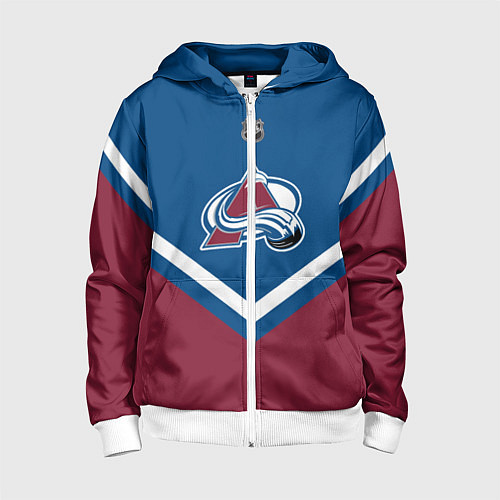 Детская толстовка на молнии NHL: Colorado Avalanche / 3D-Белый – фото 1