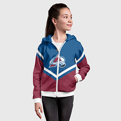 Толстовка на молнии детская NHL: Colorado Avalanche, цвет: 3D-белый — фото 2