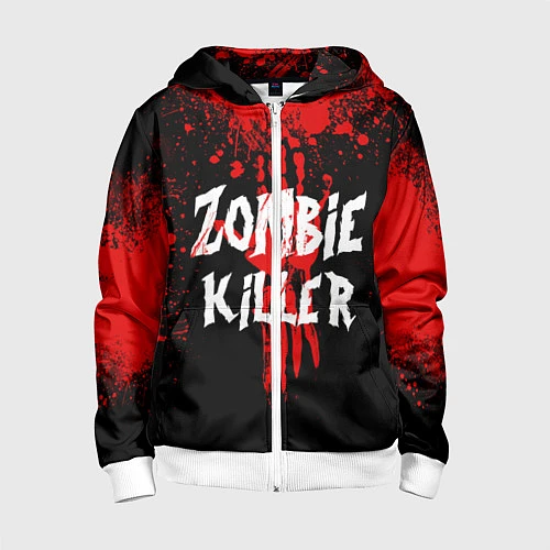 Детская толстовка на молнии Zombie Killer / 3D-Белый – фото 1